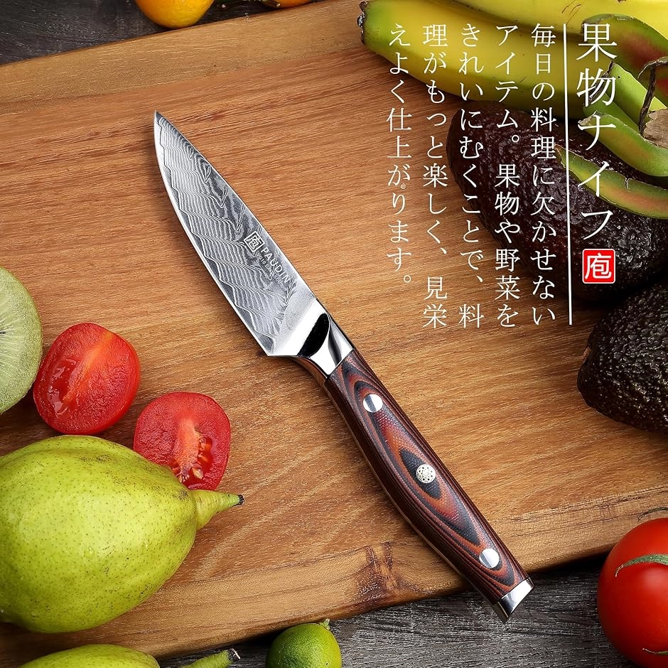 ペティナイフ 果物ナイフ 90mm ダマスカス 67層 VG10 ステンレス G10柄