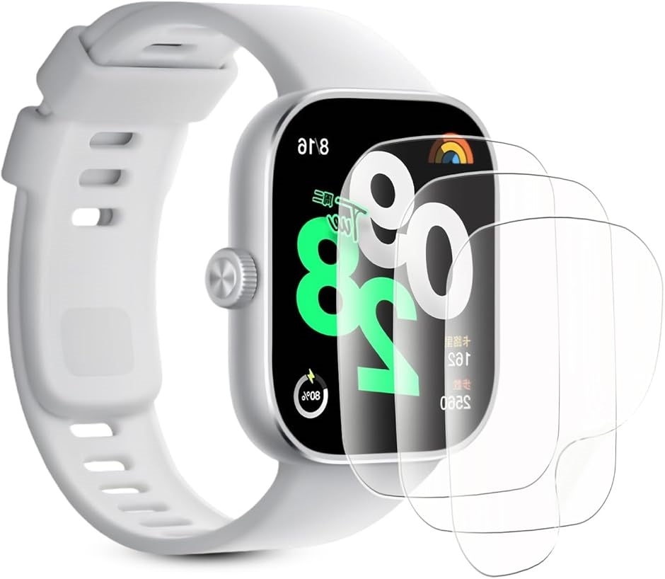 3���Z�b�gXiaomi Redmi Watch4 �t�B���� �_�炩��TPU�f�� �����C�� �ȒP�ȓ\��t���� MDM(ANG-VN-0660)