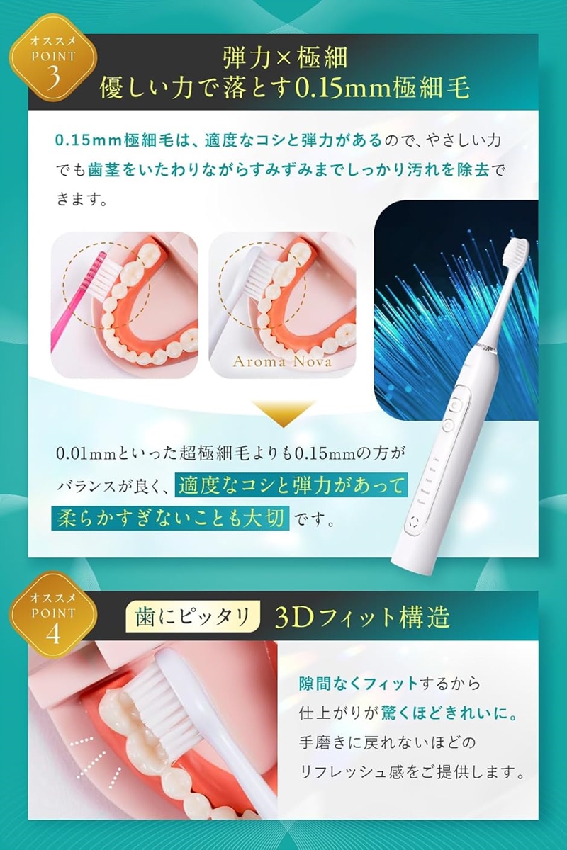 歯科医・医師・衛生士 3名監修 電動歯ブラシ 超音波歯ブラシ 日本企業