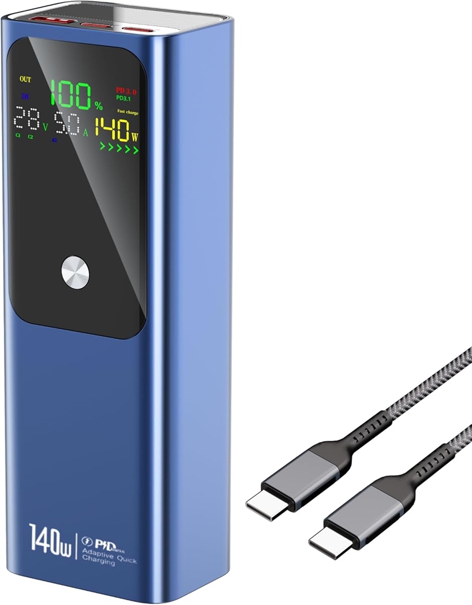 モバイルバッテリー 140W高出力 27000mAh大容量 PD3.1対応 3台同時