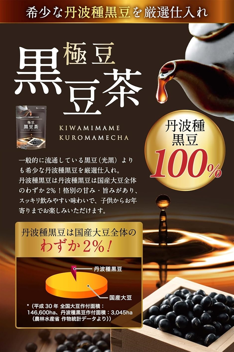現役美容皮膚科医が監修極豆 黒豆茶 国産 ティーバッグ希少な丹波種