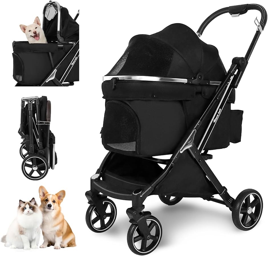ペットカート 犬 バギー 4輪 犬用カート 中型犬 小型犬2匹 猫