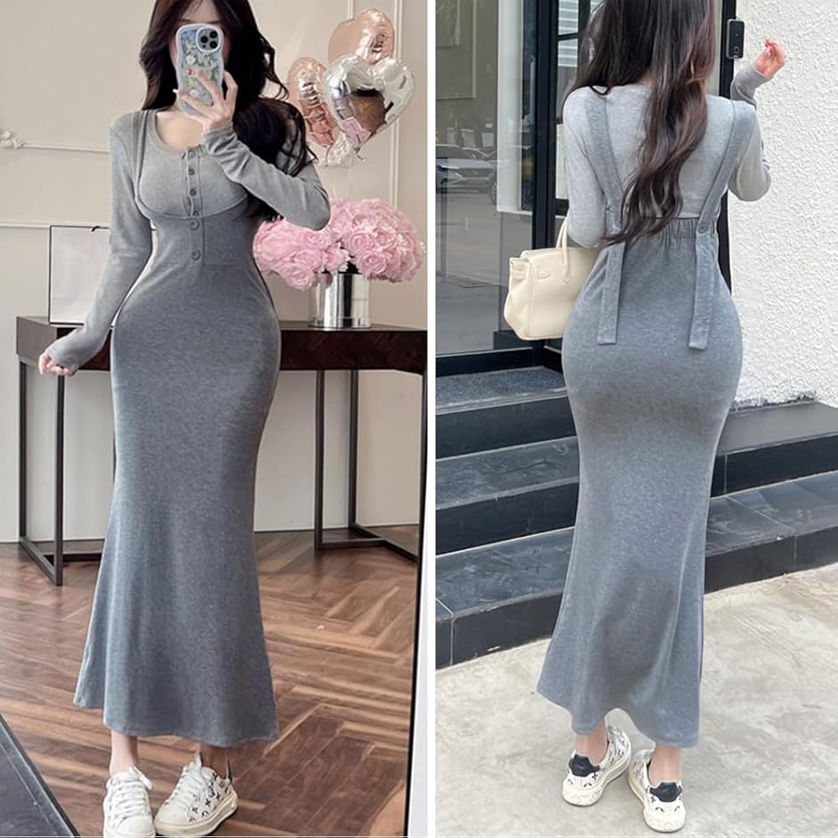 ロングワンピース レディース オフショル 韓国 サロペットスカート