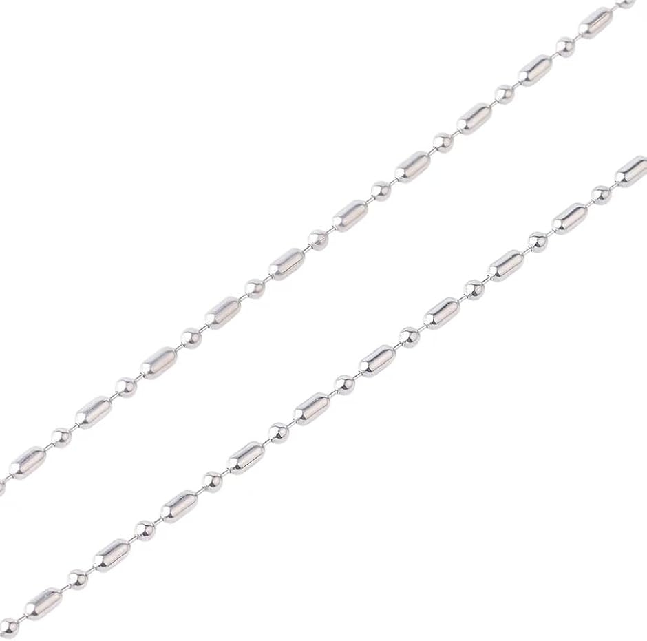 ボールチェーン ネックレス チェーンのみ おしゃれデザイン 人気 3mm幅 メンズ レディース 金属アレルギー (シルバー,  55cm)