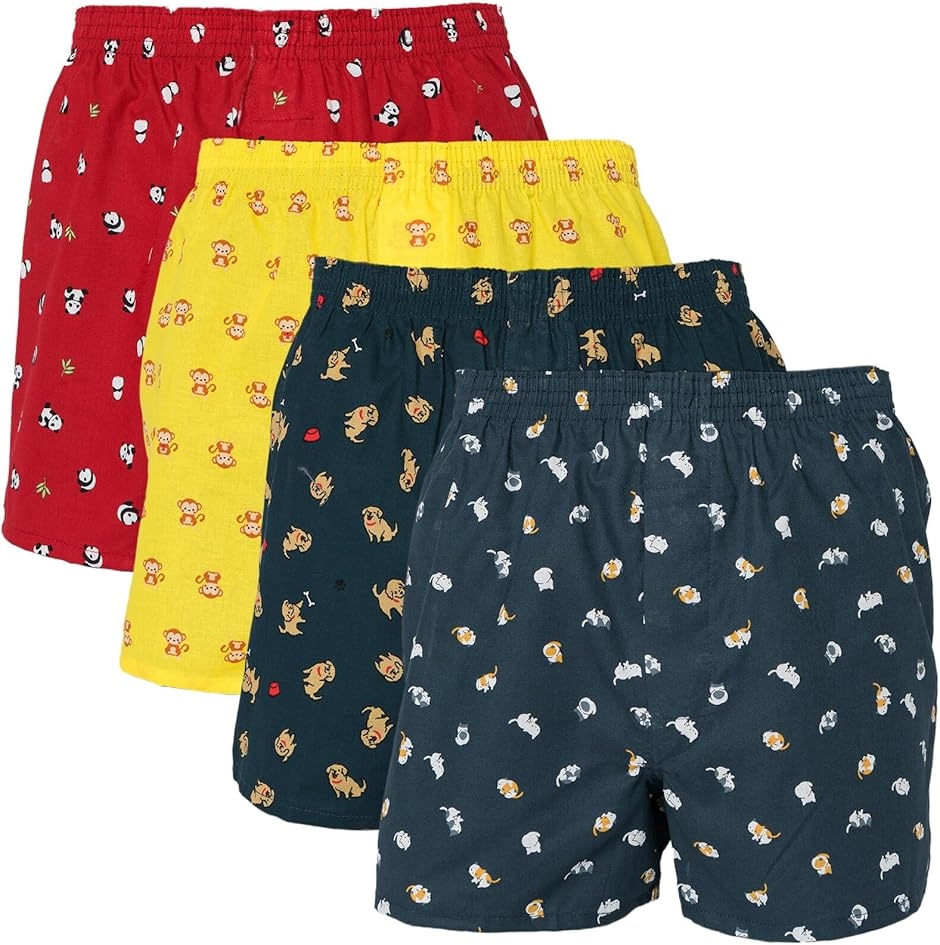 Yahoo! Yahoo!ショッピング(ヤフー ショッピング)トランクス パンツ メンズ カジュアル 前開き ランダム セット 下着 アニマル柄 大きいサイズ（ランダム4枚セット,  LL）