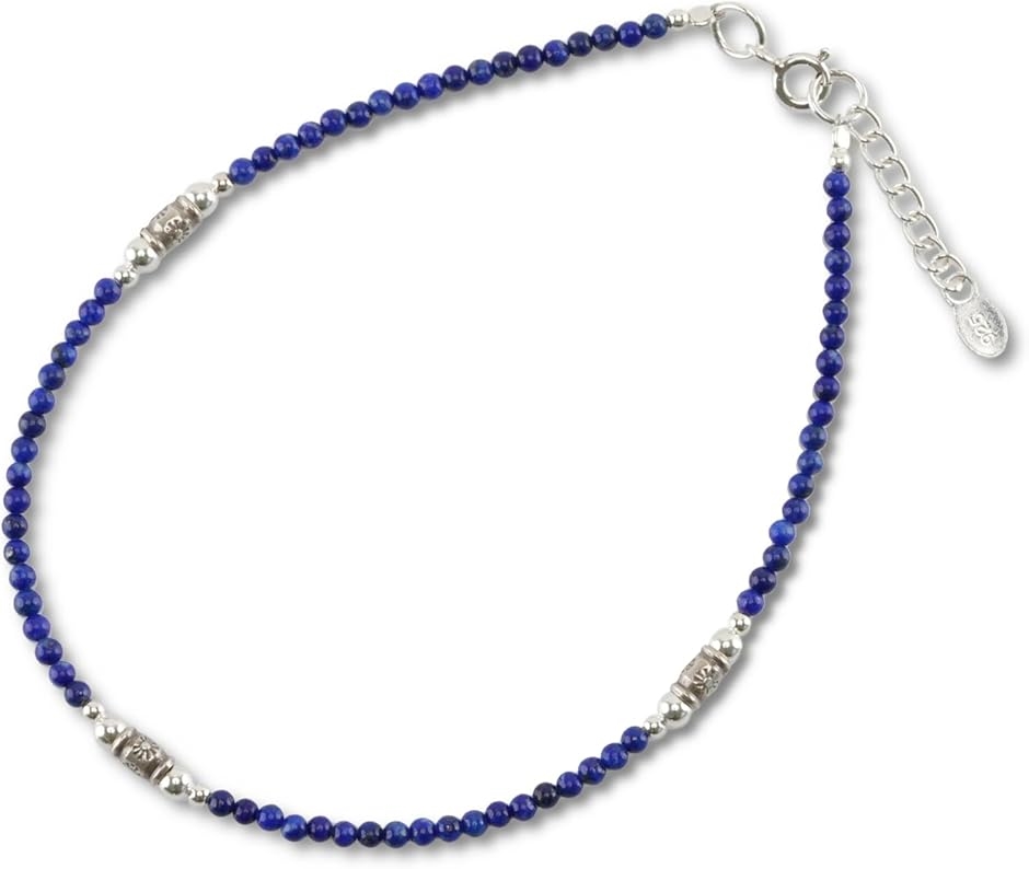 サファイア ＆ クロスボール アンクレット / 購入 天然石 シルバー925