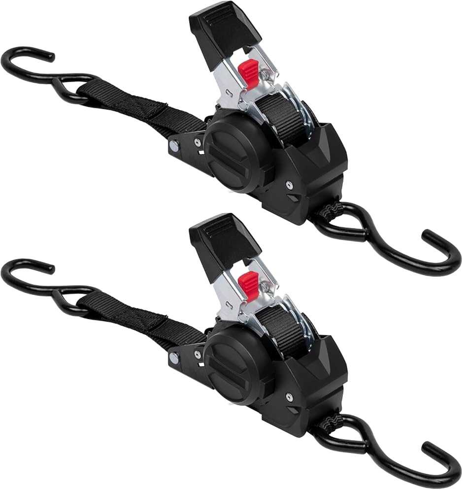 ラッシングベルト 荷締めベルト 荷締バンド 多用途 固定ベルト タイダウンベルト 結束バンド 梱包 MDM(ブラック,  BL3m-2本) | ブランド登録なし