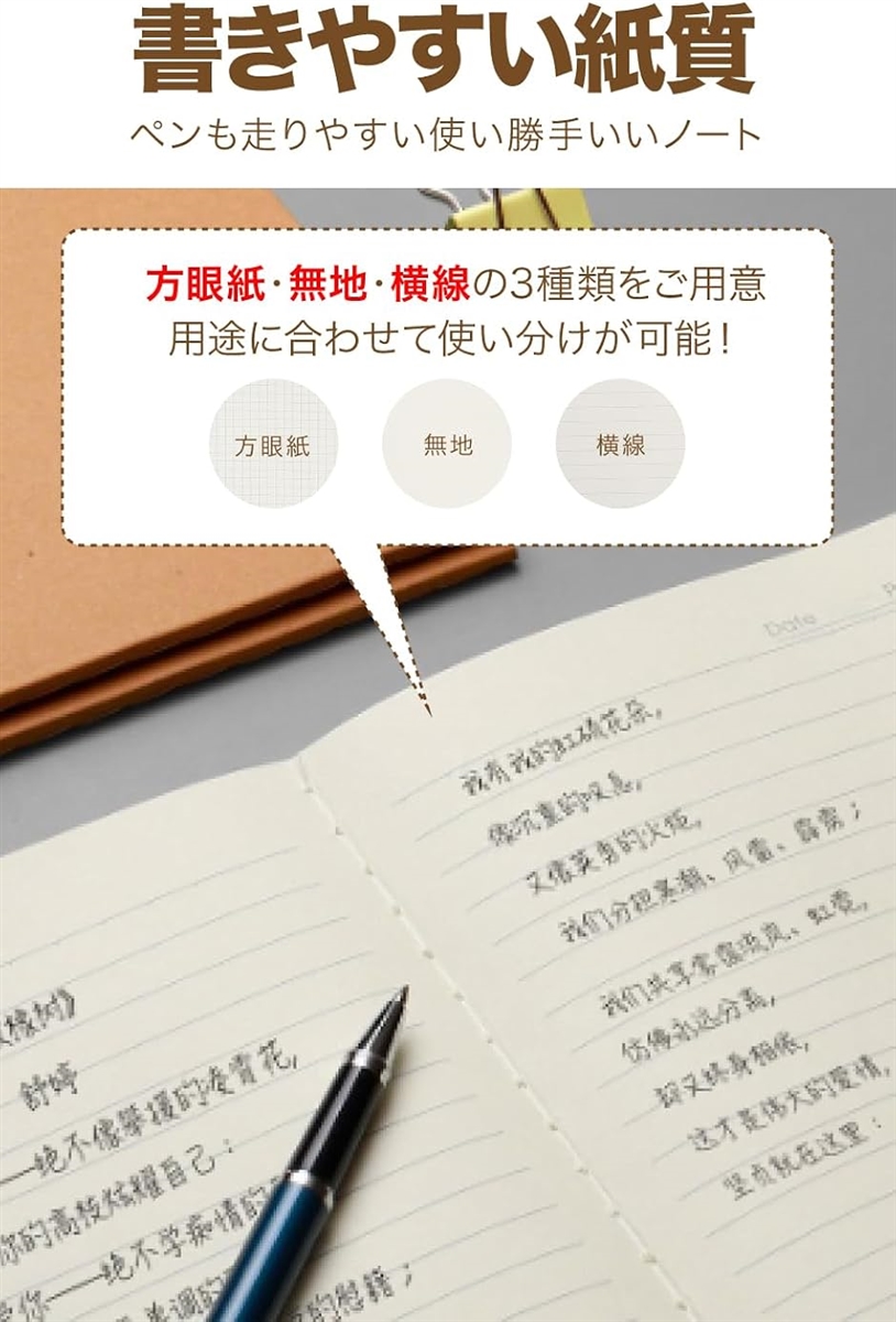 AllBright ノート 文房具 メモ帳 日記 勉強用 シンプル 糸綴じ A5 15冊