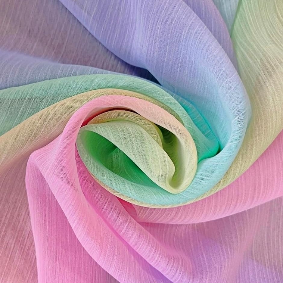 レインボー シフォン 生地 流水紋 幅1.45m 薄手 手芸 おしゃれ 綺麗