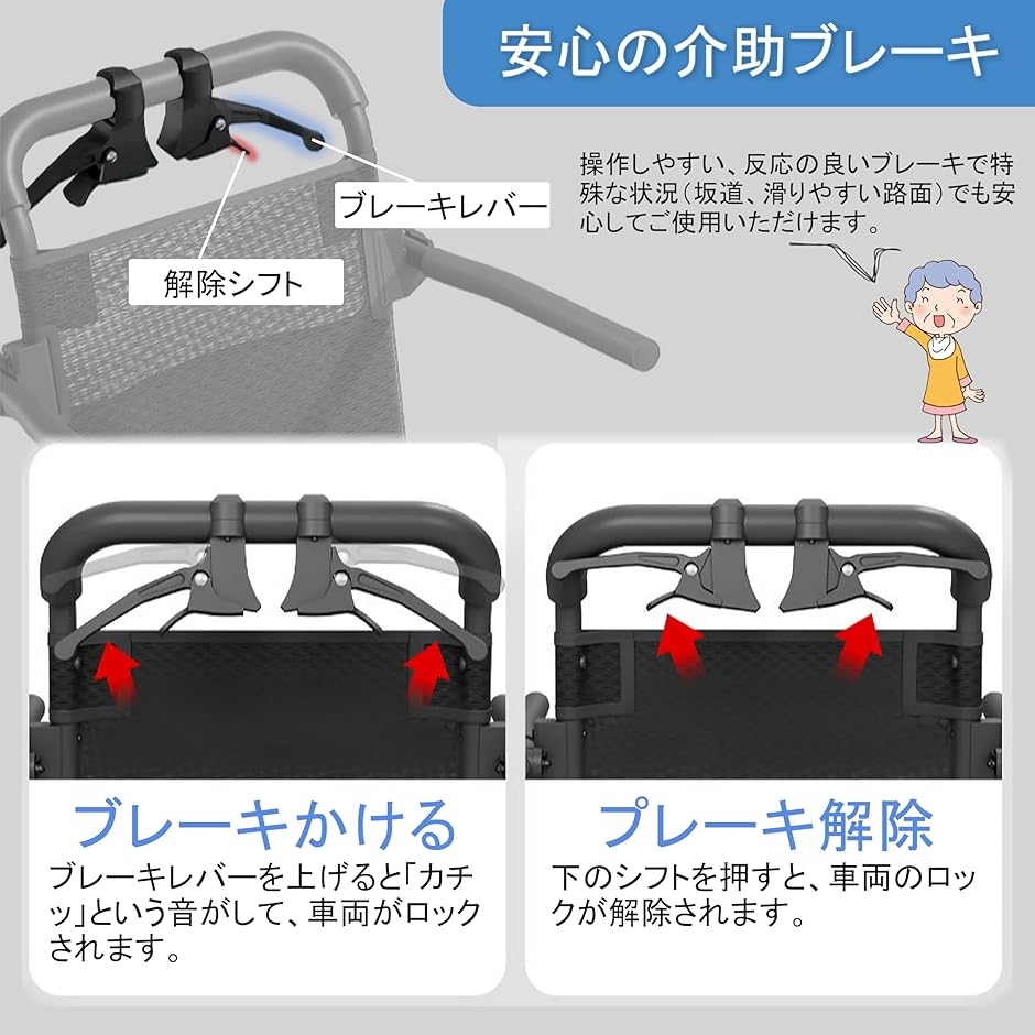 車椅子 折り畳み 軽量 コンパクト 介助型 アルミ製 ブレーキ付き 組立不要 車椅子 折り畳み 軽量 コンパクト 介助型車いす アルミ製 車イス