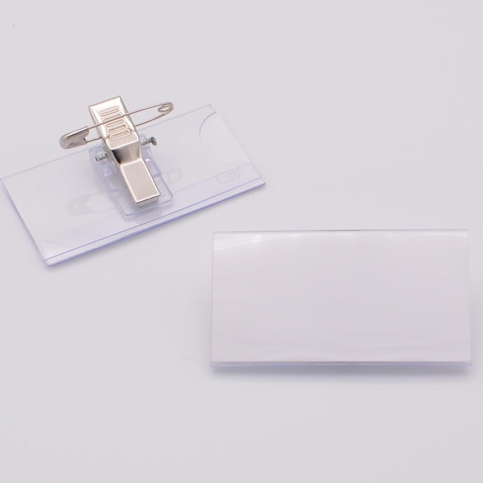 U型 名札 25個セット 安全ピン/クリップ両用 薄型軽量タイプ 小さい