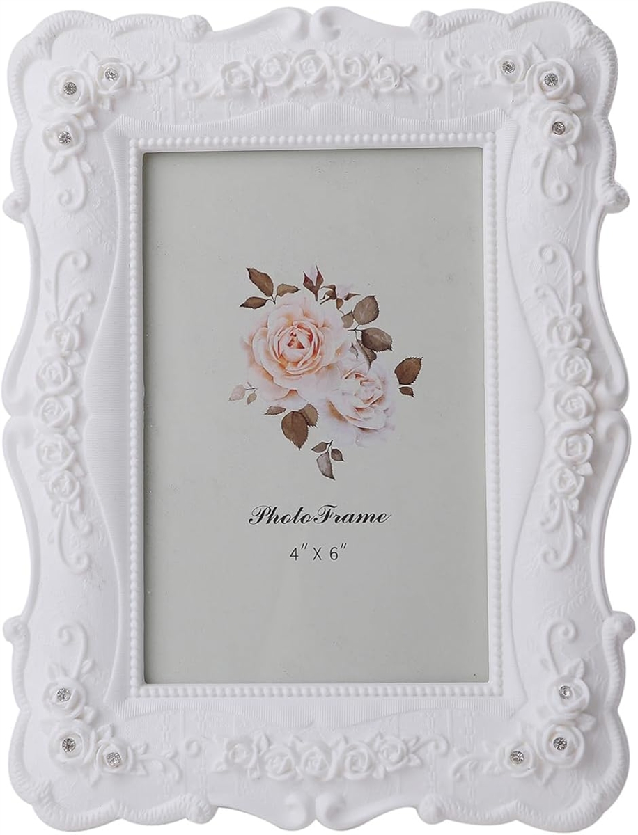 写真立て おしゃれ l判 白 プレゼント フォトフレーム 薔薇 ホワイト