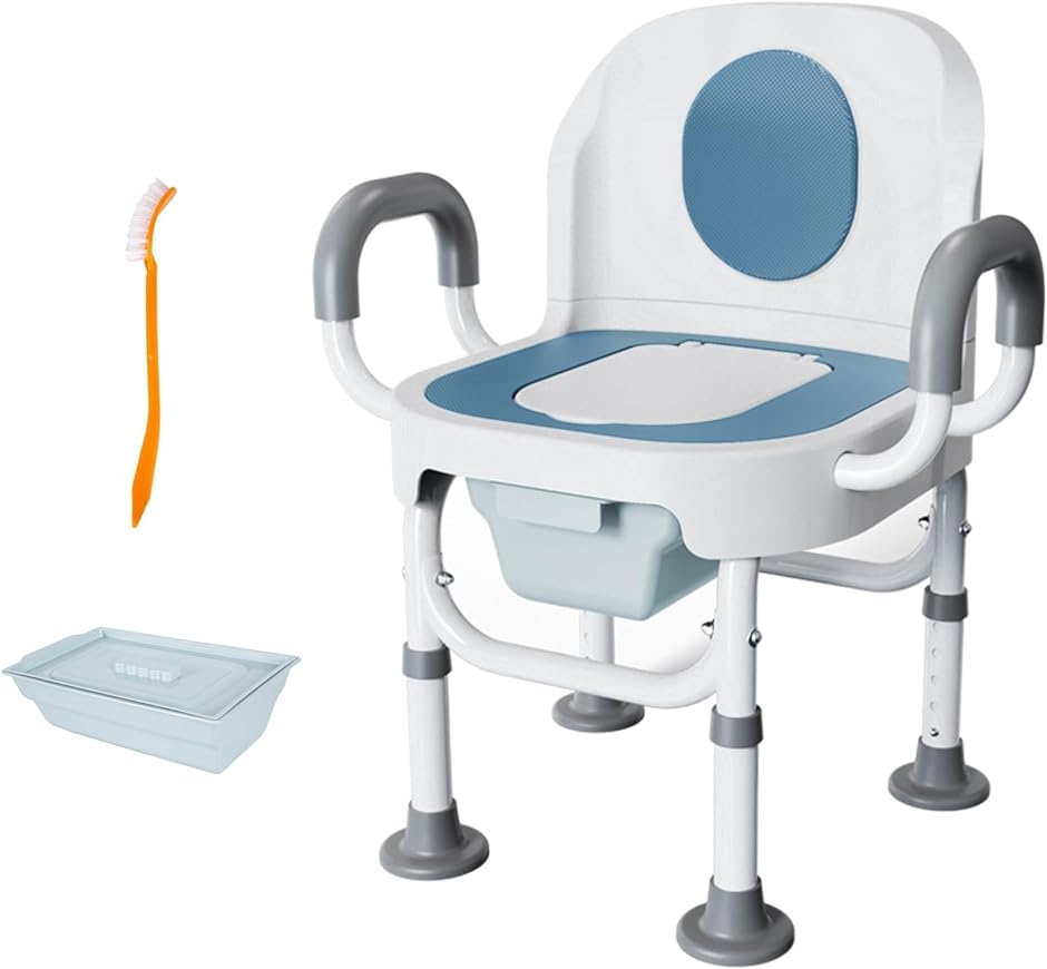 Amazon | Kwueiit 簡易トイレ ポータブルトイレ介護用 手すり