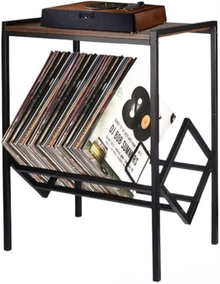 レコードラック/ブックシェルフ レコードラック ブックスタンド レコードプレーヤー シェルフ スチール