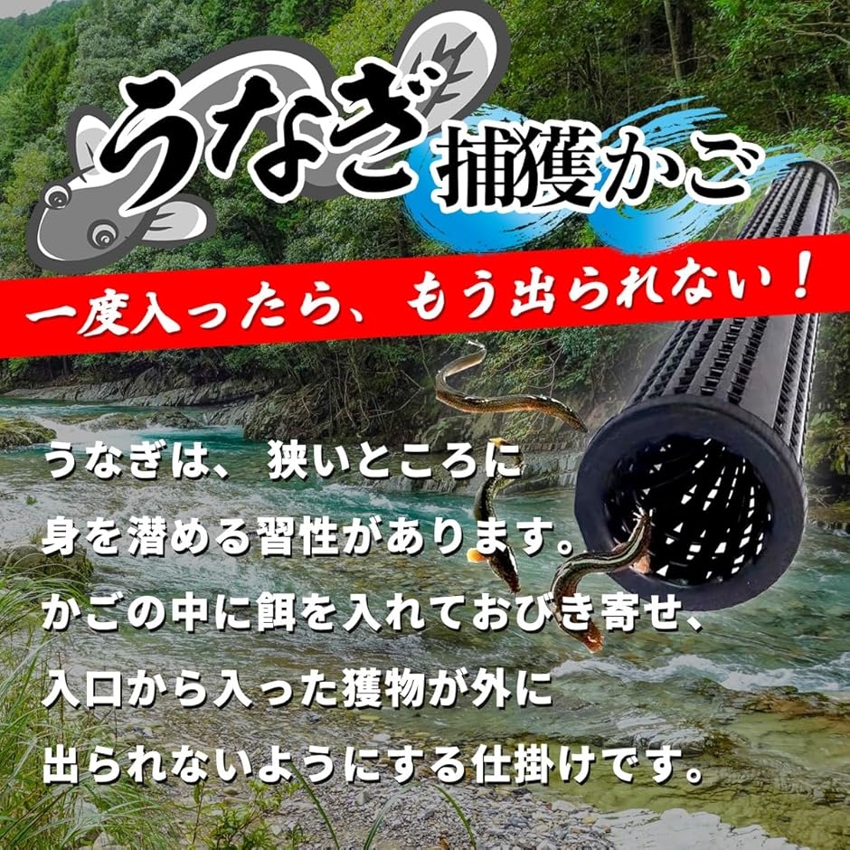 ウナギ 仕掛け ウナギ筒 餌ボール付き もんどり 罠 かご 45cm 5個