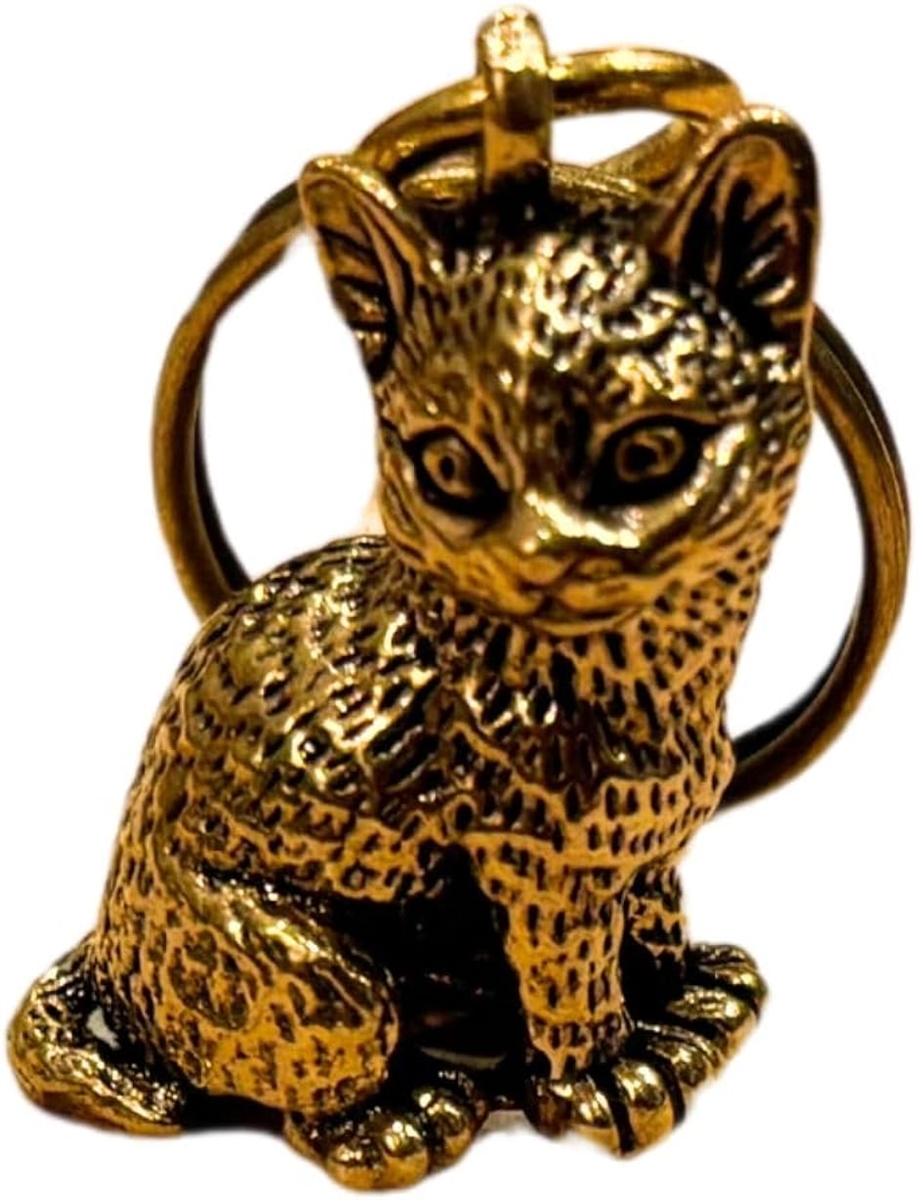 キーホルダー 猫 cat 風水 ペンダントトップ 真鍮 アンティーク 金運