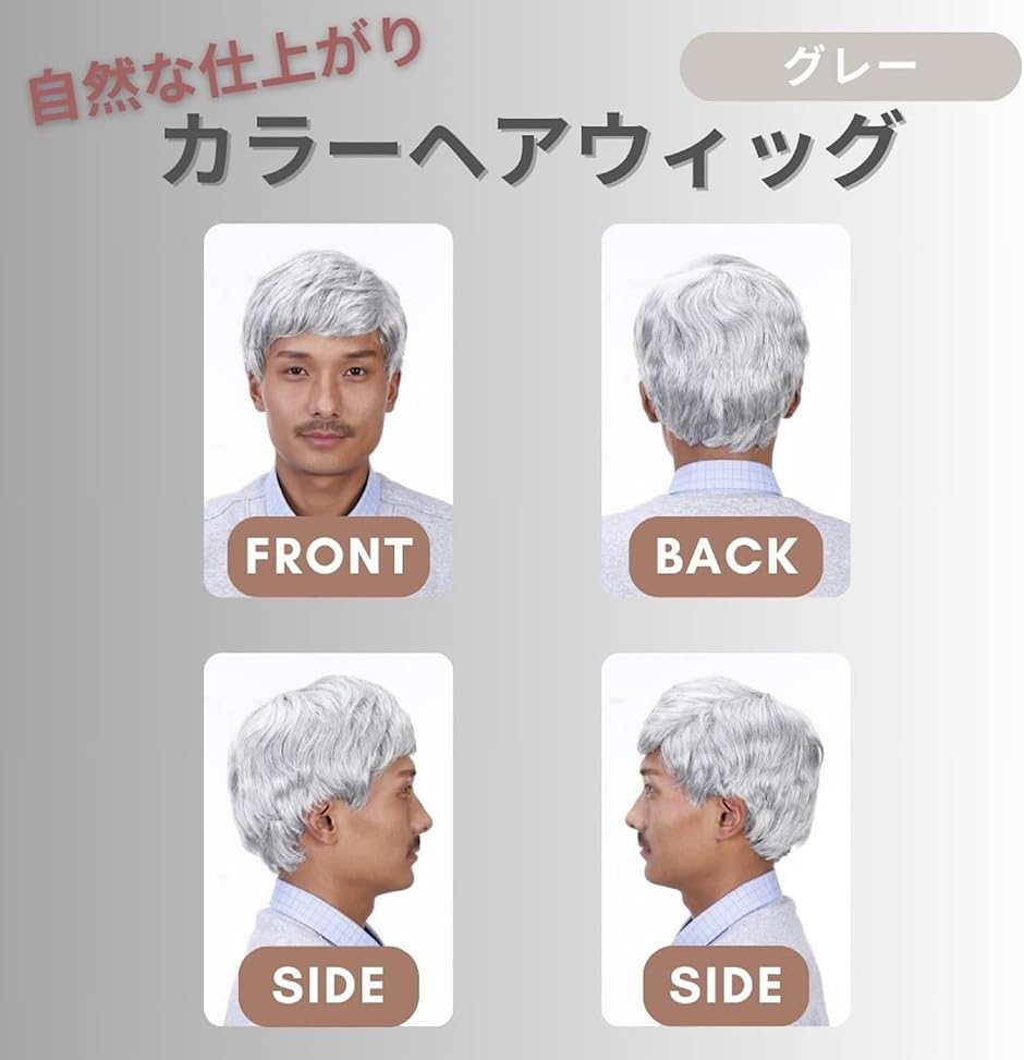 男性 ウィッグ アジャスター付き フルウィッグ ダンディ メンズ 男性 ウィッグ アジャスター付き フルウィッグ ダンディ メンズ