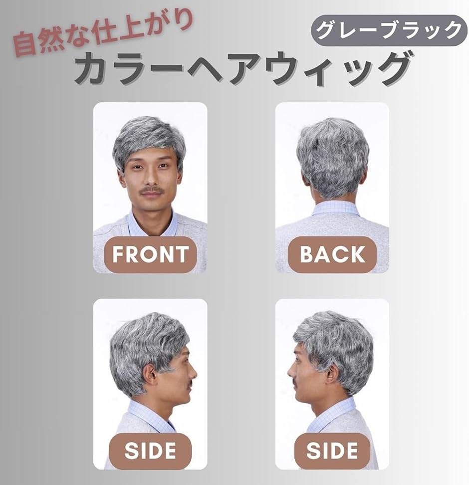男性 ウィッグ アジャスター付き フルウィッグ ダンディ メンズ