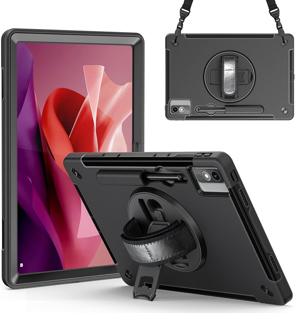 Lenovo Tab P12 �P�[�X �ϏՌ� | �y�����[ 360°��]�X�^���h �n���h�X�g���b�v �V�����_�[�X�g���b�v 12.7�C���`