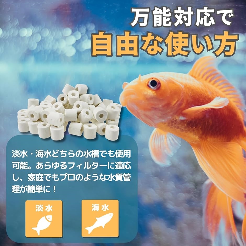 ろ材 ろ過材 水槽 アクアリウム リングろ材(マルチカラー, 2.5Kg
