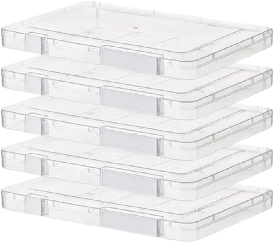 書類整理 クリアケース A4 ファイルケース 書類ケース 持ち運び 重ね置き可 防湿 防塵 防汚 保管(透明,  M・5個)