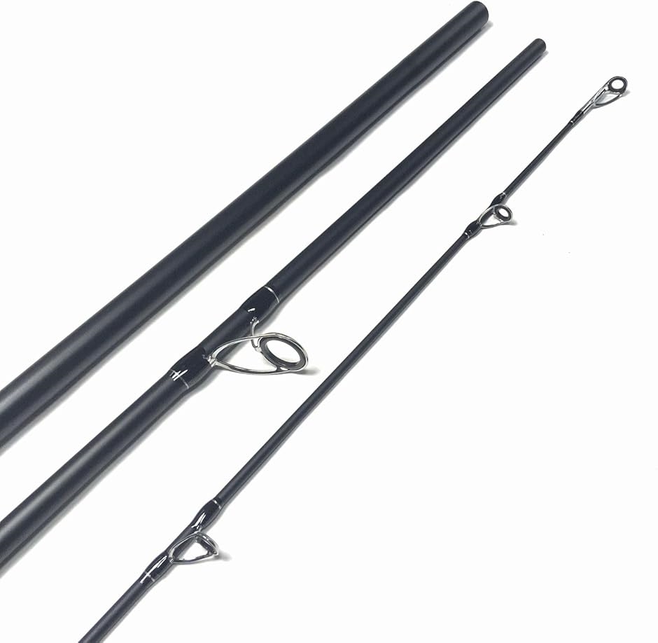 釣りセット2ピーススピニングロッド（180㌢穂先二本付)3000番ライン100m 4.2m 14ft スピニングロッド 3ピース MH 投げ竿 海釣り公園(ブラック