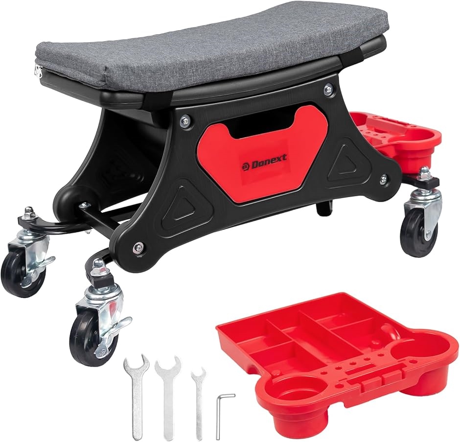 メカニックシート ローラーシート 作業椅子 耐荷重150kg トレイ付き