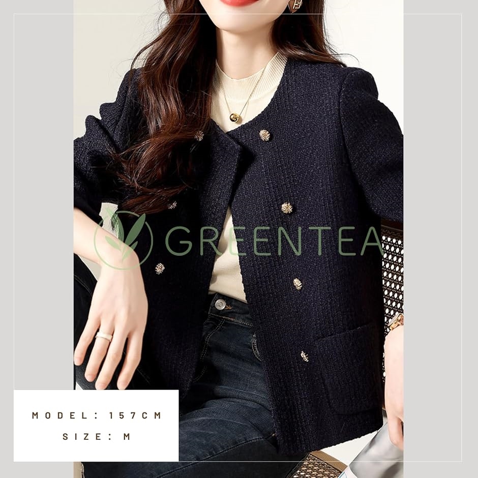 ノーカラージャケット アウター フォーマル ボレロ レディース(ネイビー,  M) | ブランド登録なし | 02