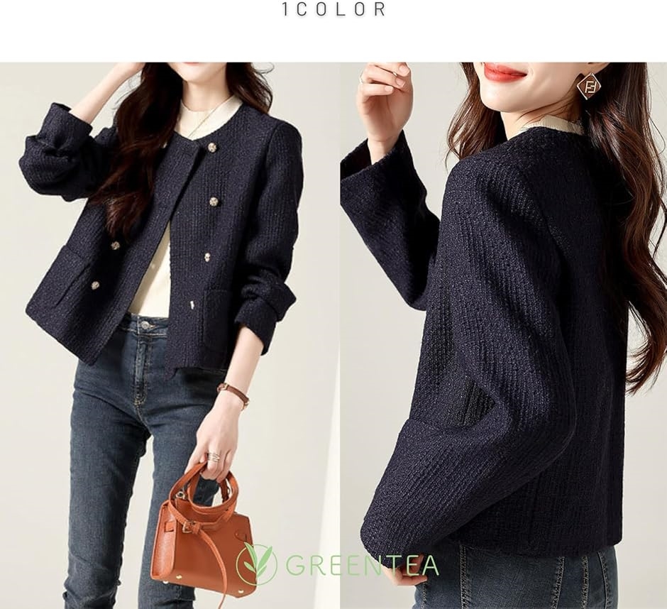 ノーカラージャケット アウター フォーマル ボレロ レディース(ネイビー,  M) | ブランド登録なし | 04