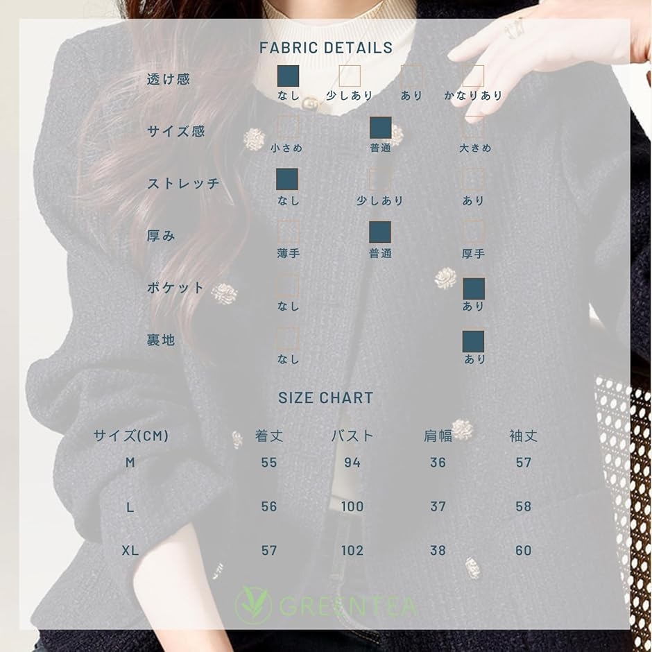 ノーカラージャケット アウター フォーマル ボレロ レディース(ネイビー,  M) | ブランド登録なし | 05