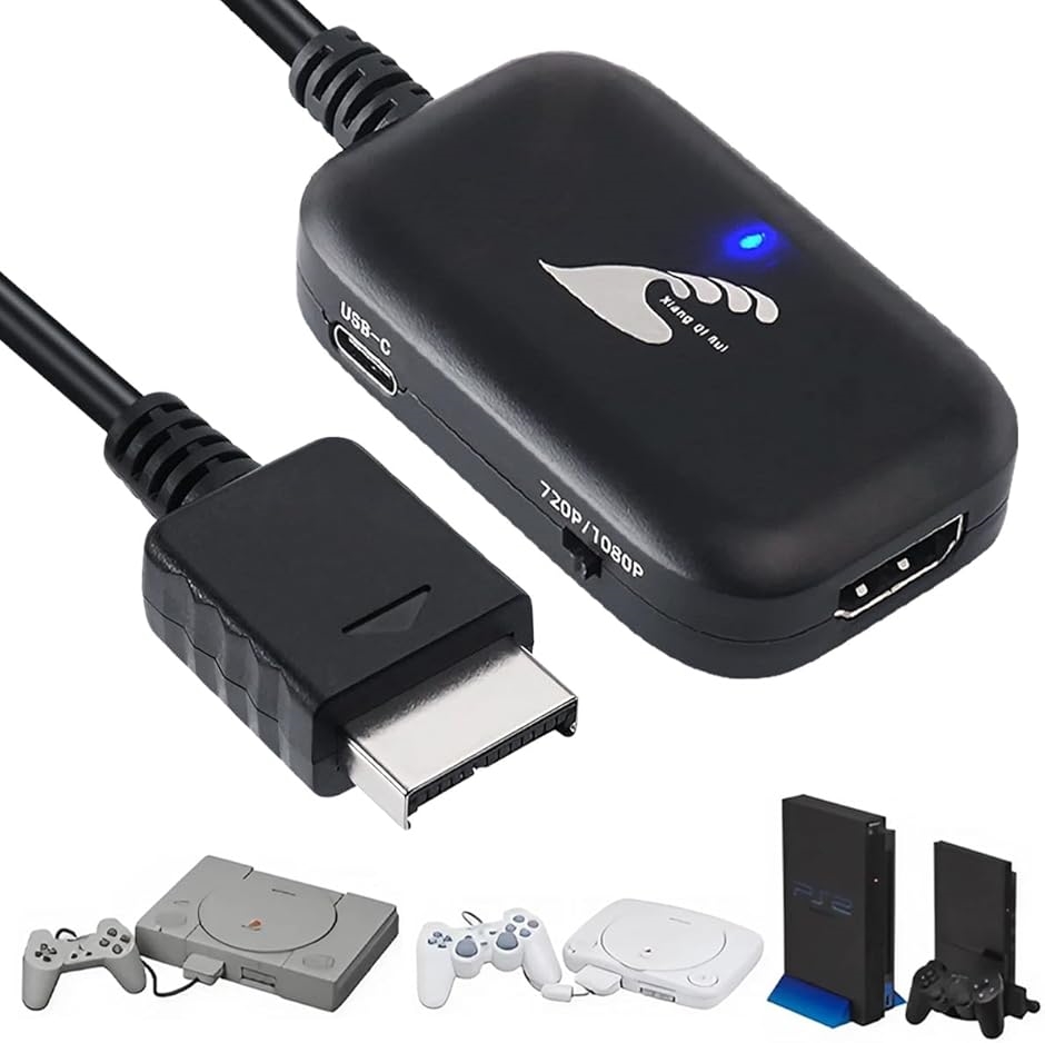 PS2 HDMI �ϊ� �R���o�[�^�[ �v���X�e2 �v���C�X�e�[�V���� PS1 one �o�� �P�[�u�� Play(�u���b�N)