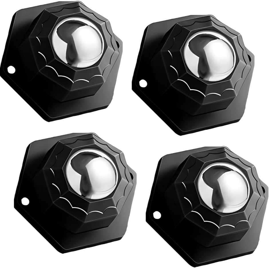 【Yahoo!ランキング1位入賞】キャスター ボールキャスター 車輪 貼るだけ 後付け 家具移動 テープ 4個セット (ブラック)