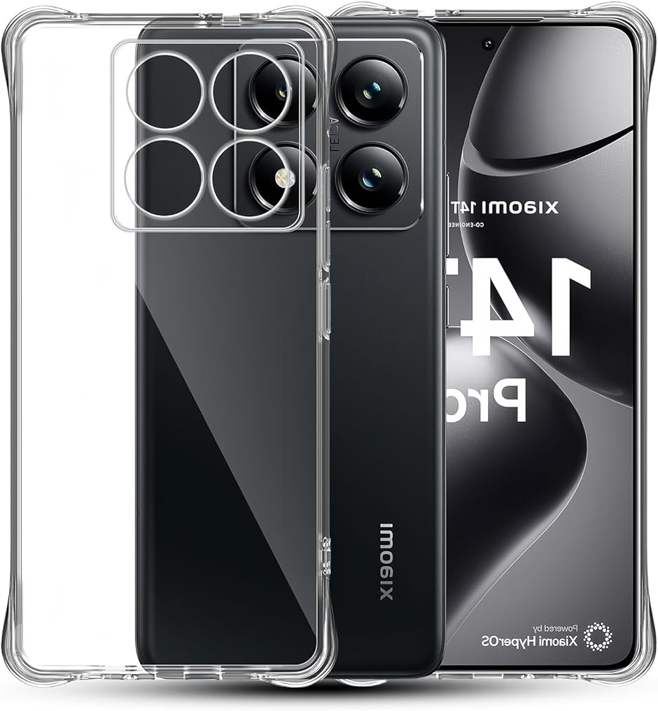 �S�ʕی� �Ή� Xiaomi 14T �ϏՌ� �P�[�X �_�� TPU �J�o�[ �l�����G�A�N�b�V�����\�� ���^(90M-DLD-KI416)