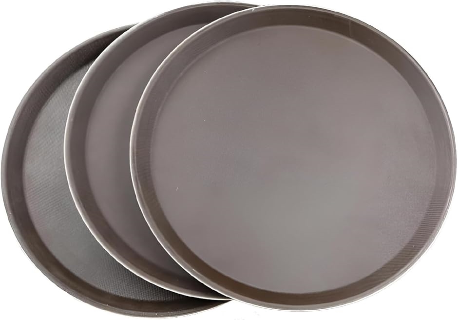 トレンチ お盆 滑らない トレイ ブラウン 3枚 業務用トレー カフェ