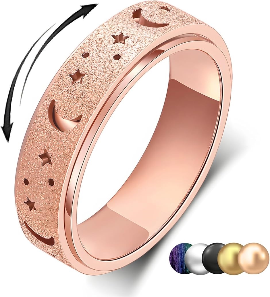 リング フィジェットリング ステンレス 指輪 ペアリングにも ルナシェ