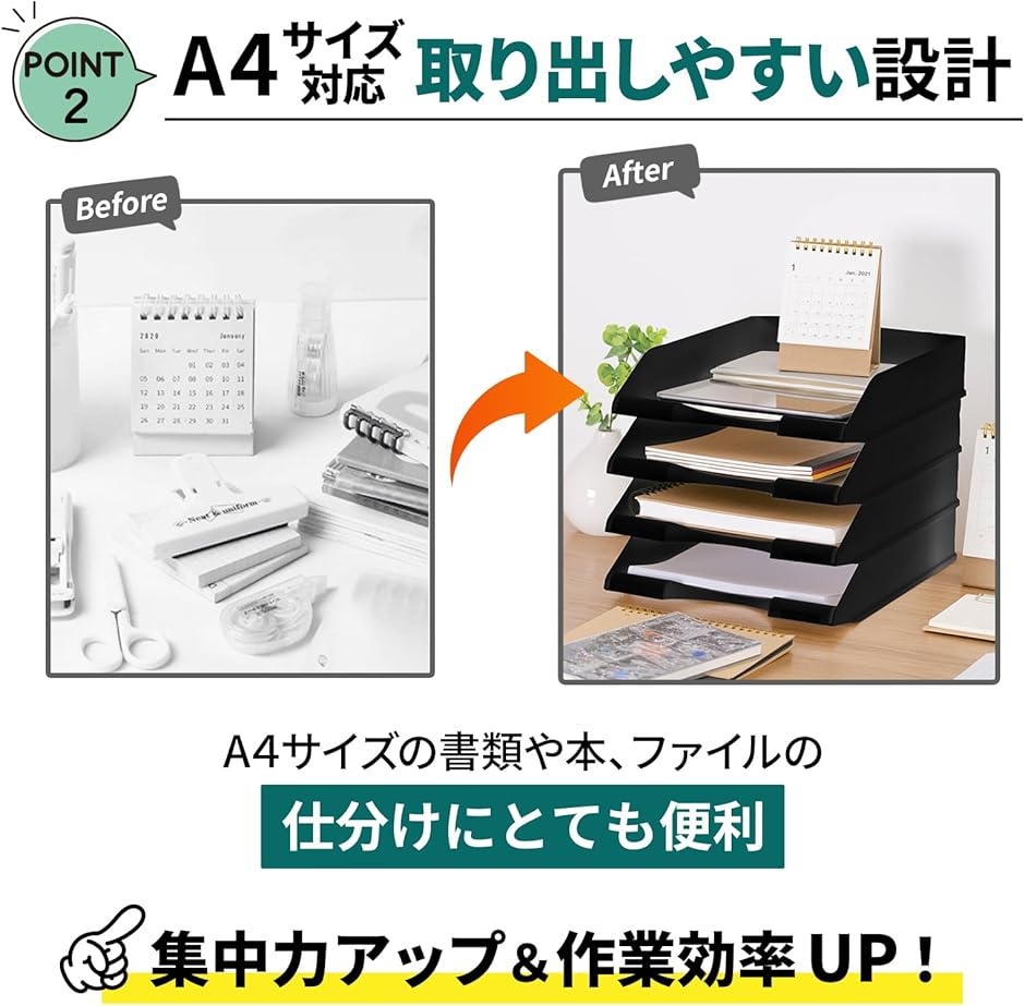書類トレー 3段 前後スライド式 積み重ね可 ドキュメントトレイ ABS