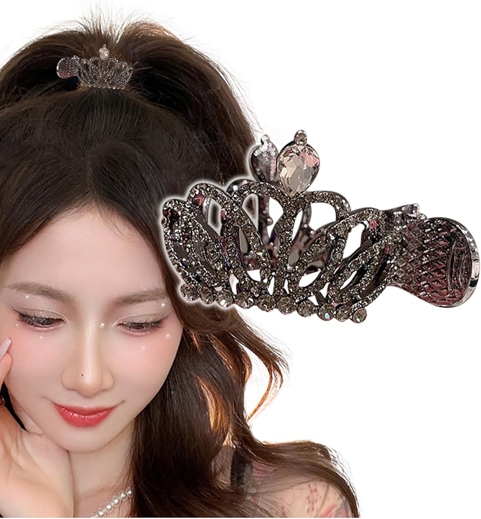 ヘアクロー クリップ ラインストーン ビジュー ポニーテールクリップ