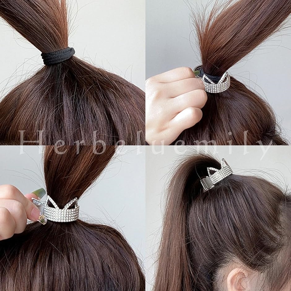 ラインストーン付きヘアクロークリップ ヘアクロー クリップ ラインストーン ビジュー ポニーテールクリップ