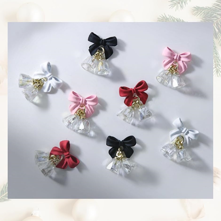 ネイルパーツ リボン ベル 3D 立体 10個セット バレンタイン