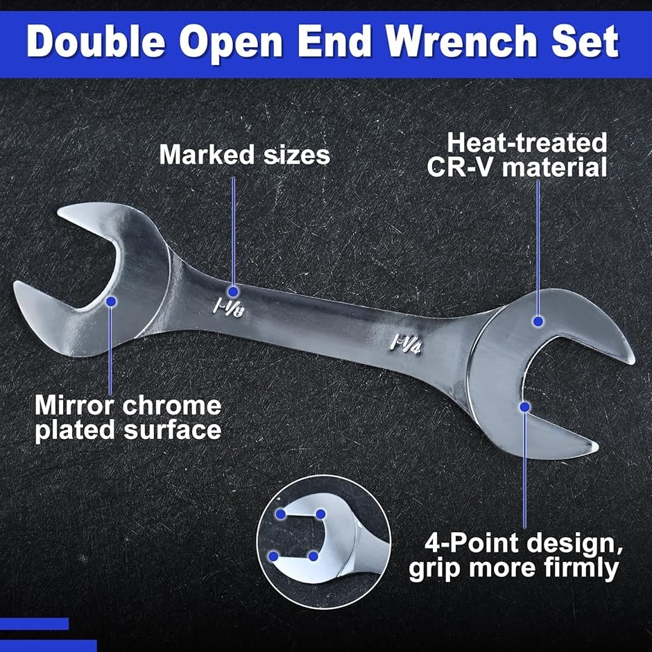 互換品】 極薄スパナセット 両口スパナ 7本組 薄型スパナ オープン