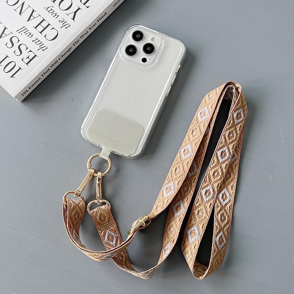 刺繍リボン ショルダーストラップ スマホ サコッシュ ショルダーベルト