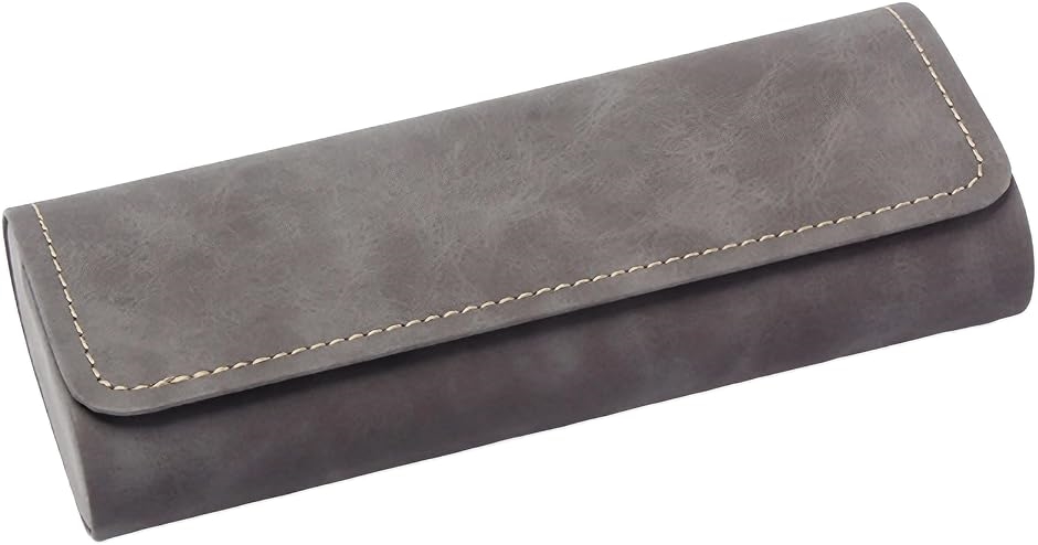 メガネケース サングラスケース セミハード スリム おしゃれ レディース メンズ マグネット( グレー,  16x6.4x3.3cm)