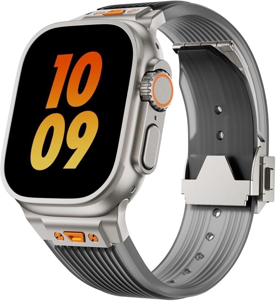 Apple watch �o���h Ultra 3 2 1 �Ή� 49mm Series 10 8 7 6 5(Clear Black)