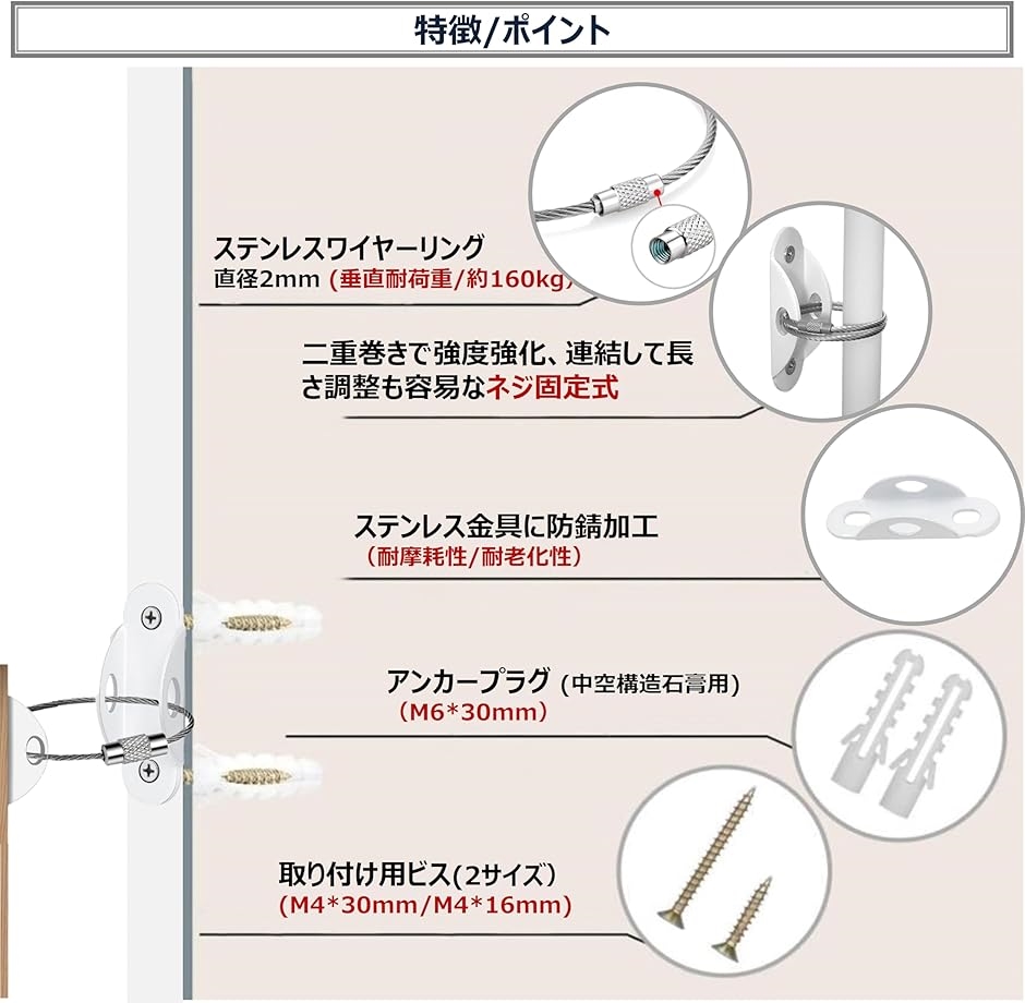 オーケー器材 転倒防止金具 ワイヤー式のおすすめ人気商品一覧 通販