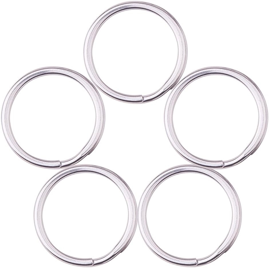 Yahoo! Yahoo!ショッピング(ヤフー ショッピング)約50個/箱 304ステンレスリング 20x2.5mm 二重キーリング（ （2）丸カン,  20mm 50個）