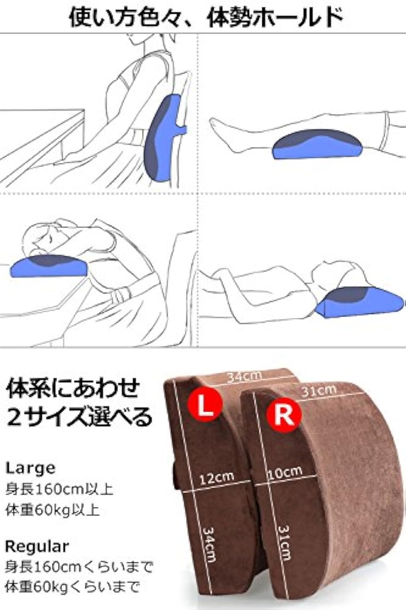 低反発 ランバーサポートクッション 腰まくら 腰枕 腰の痛み 対策 ランバーサポート旅行枕( オレンジ)｜horikku｜03