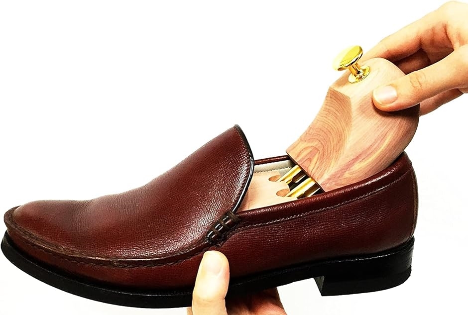 シューツリー シューキーパー 木製 アロマティック 革靴クリーナー付き( ブラウン,  21.5〜22.5 cm)｜horikku｜09