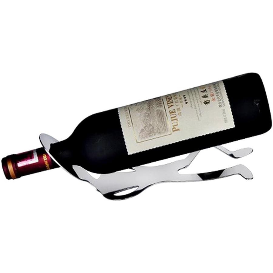 WH11 ステンレス製 ワインホルダー ワインラック バランス シャンパン ボトル スタンド ヒューマン インテリア( 人型)