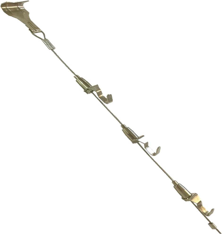 三段吊り ピクチャーレール ワイヤー 自在金具 x3 壁掛け フック付 1.5m( 01 「1.5m 3本セット」,  1.5m)