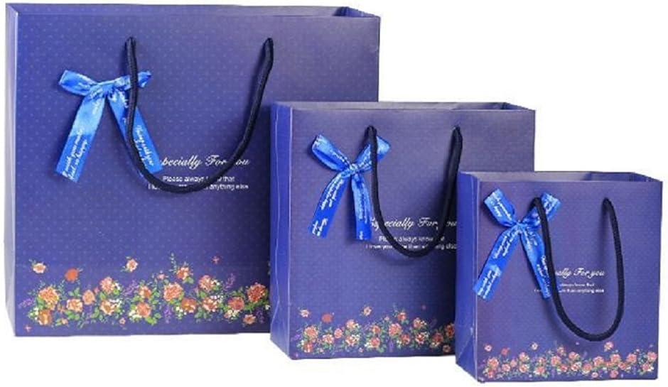 母の日 pkpohs 花束のような紙袋 ギフトバッグ 5枚セット +メッセージカード 選べる サイズ( ネイビー/手提,  M)｜horikku